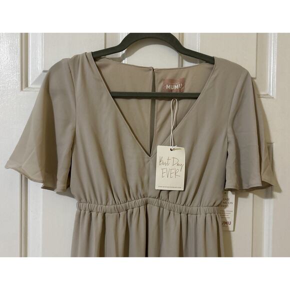 Show Me Your MuMu Emily Empire Maxi Dress Show Me the Ring Crisp Size XS NEW C8 - Picture 3 of 5